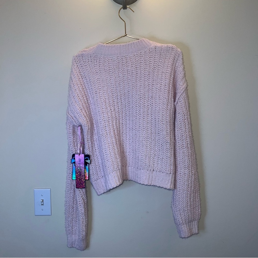 Madden Girl Pink Chunky Cable Knit Cropped Sweater NWT Size S - Picture 10 of 10